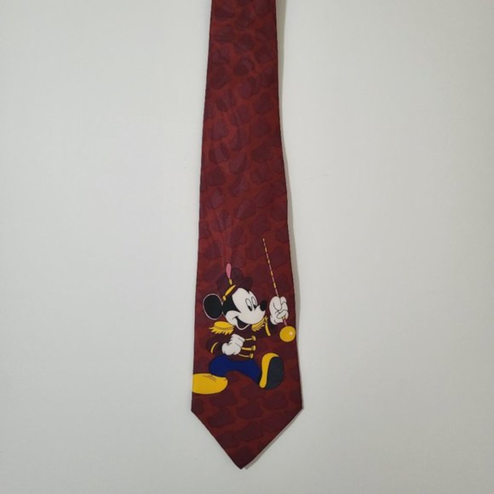 Vintage Disney Mickey Mouse Balancine INC Men's Red Neck Tie Marching Band